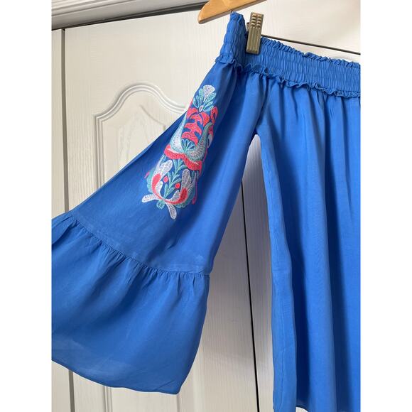 LILLY PULITZER Blue Moira Off the Shoulder Top Sz XS - Picture 3 of 6